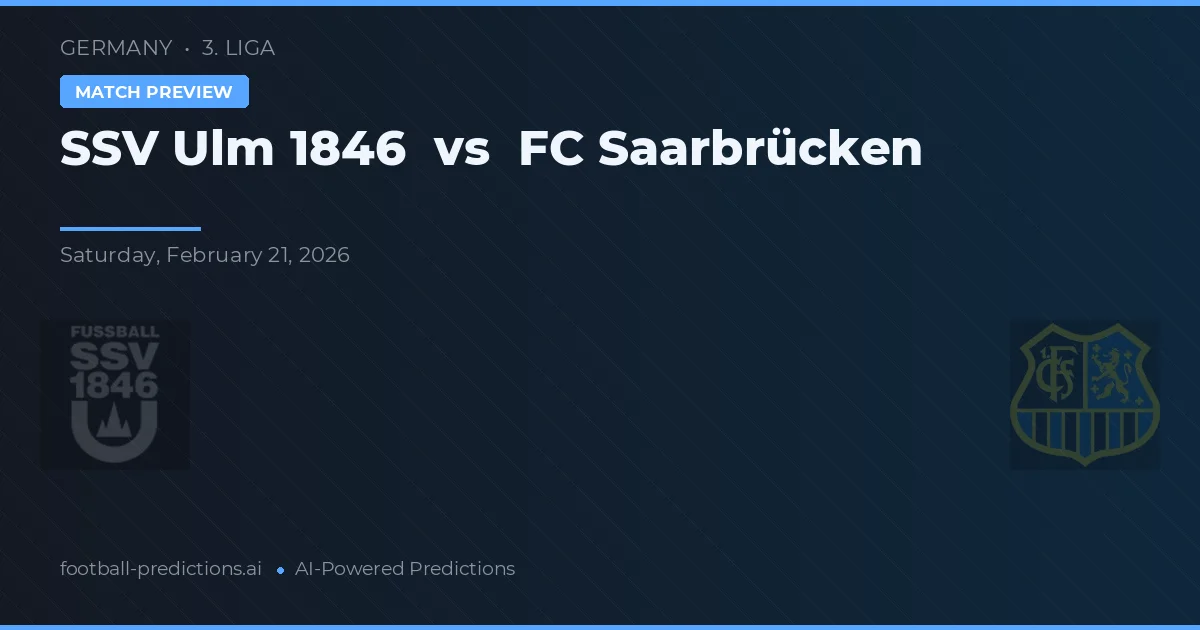SSV Ulm 1846 vs FC Saarbrücken — matchtips och förhandstitt