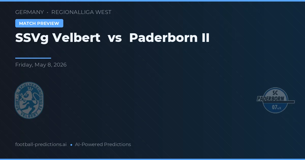 SSVg Velbert vs Paderborn II — matchtips och förhandstitt