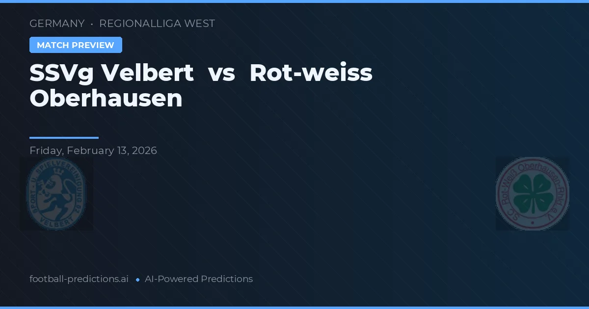 SSVg Velbert vs Rot-weiss Oberhausen — matchtips och förhandstitt