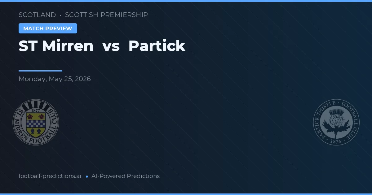 ST Mirren vs Partick — matchtips och förhandstitt