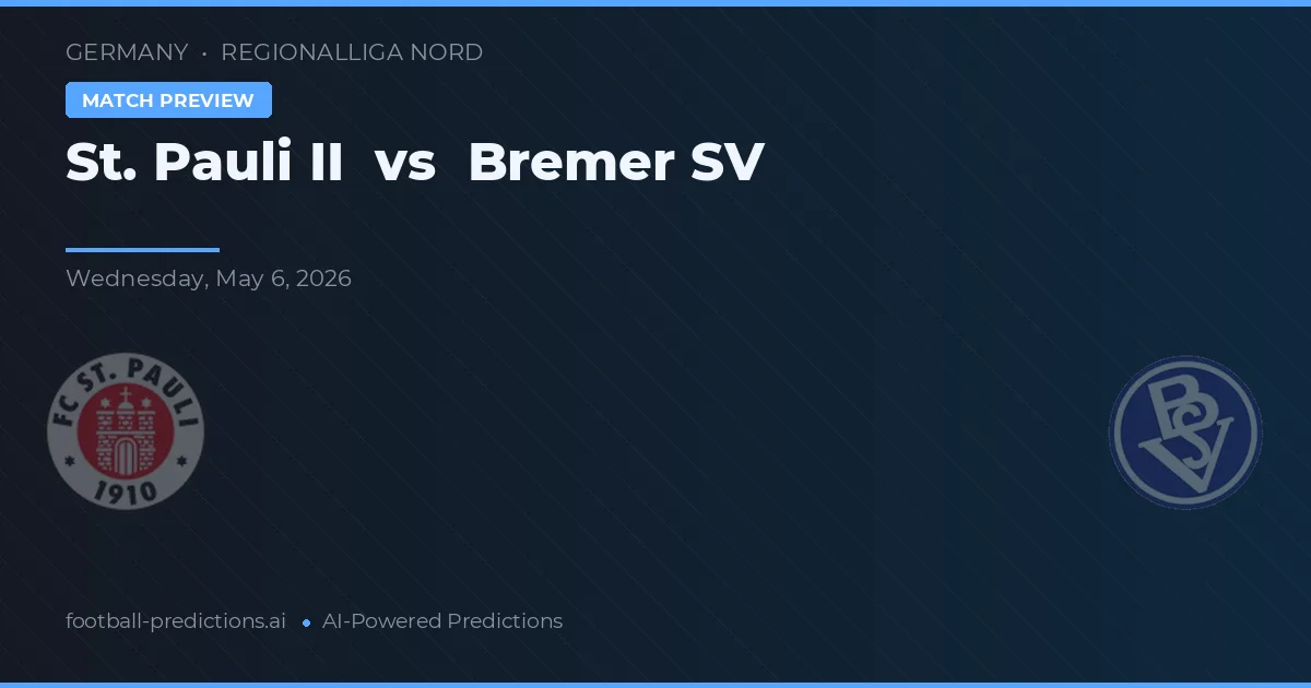 St. Pauli II vs Bremer SV preview