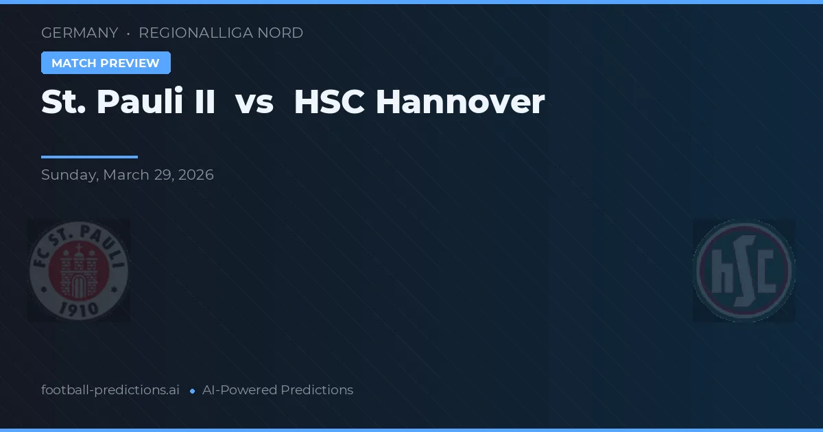 St. Pauli II vs HSC Hannover — matchtips och förhandstitt