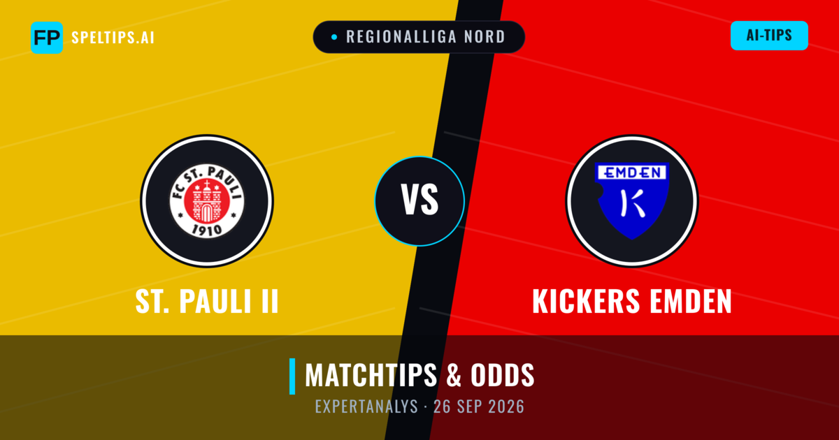 St. Pauli II vs Kickers Emden — matchtips och förhandstitt