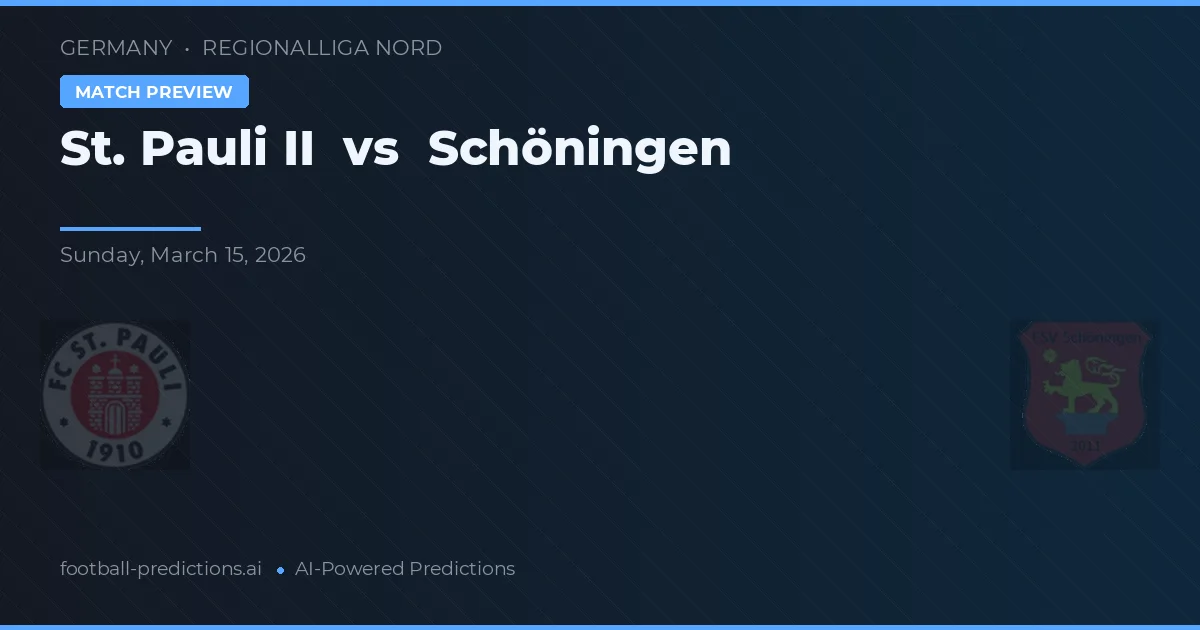 St. Pauli II vs Schöningen — matchtips och förhandstitt