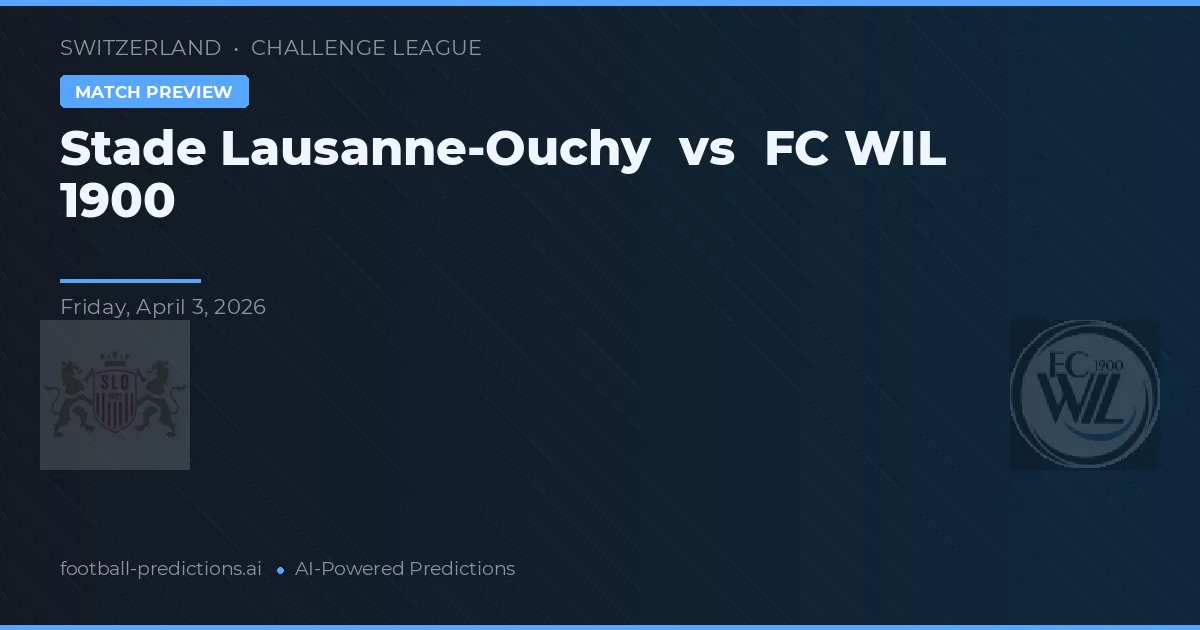 Stade Lausanne-Ouchy vs FC Wil 1900 — matchtips och förhandstitt