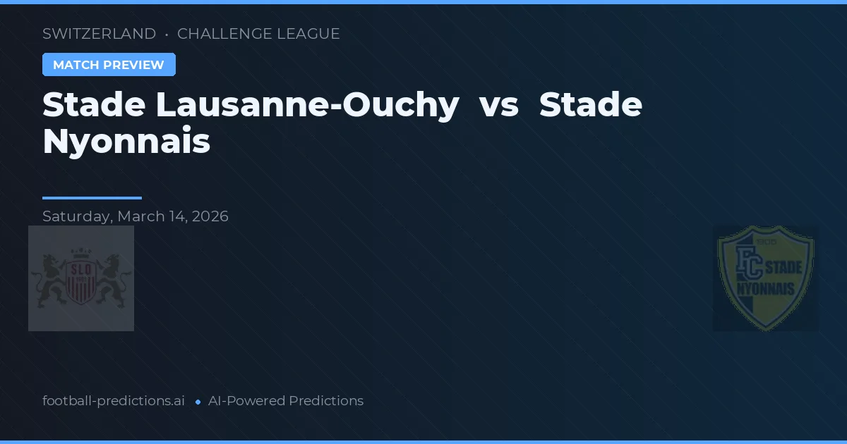 Stade Lausanne-Ouchy vs Stade Nyonnais — matchtips och förhandstitt