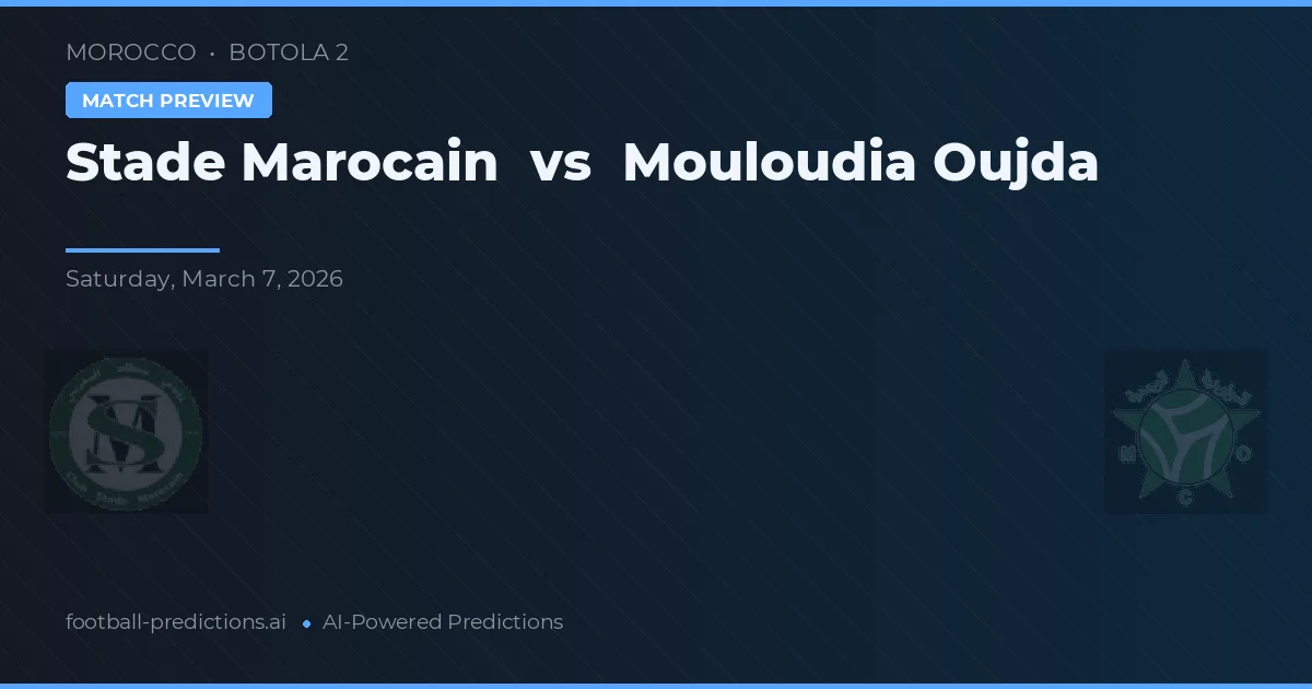 Stade Marocain vs Mouloudia Oujda — matchtips och förhandstitt