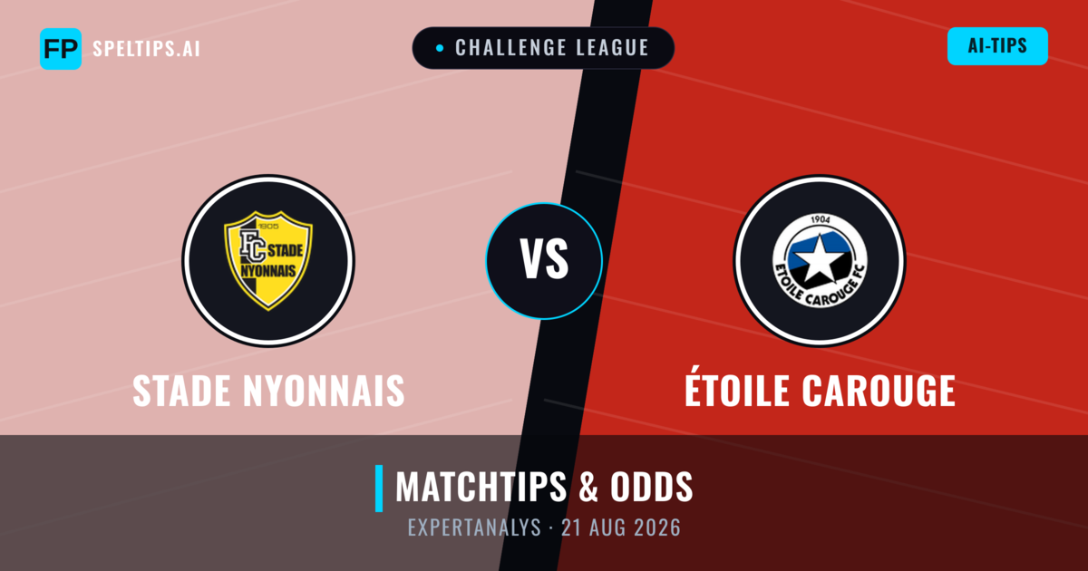 Stade Nyonnais vs Étoile Carouge — matchtips och förhandstitt