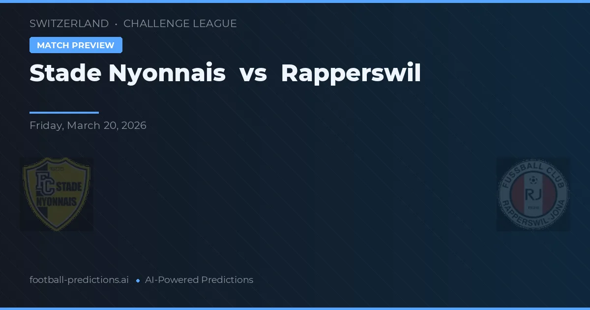 Stade Nyonnais vs Rapperswil-Jona — matchtips och förhandstitt