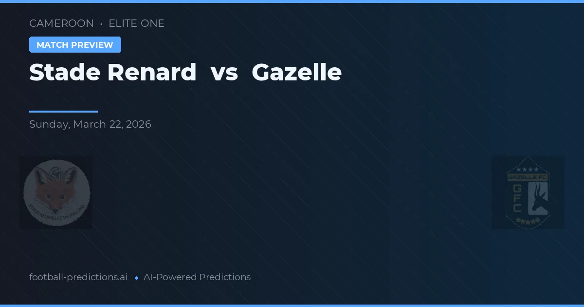 Stade Renard vs Gazelle — matchtips och förhandstitt