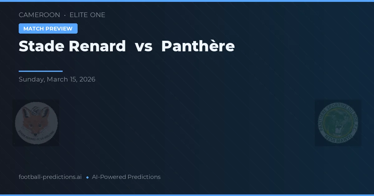 Stade Renard vs Panthère — matchtips och förhandstitt