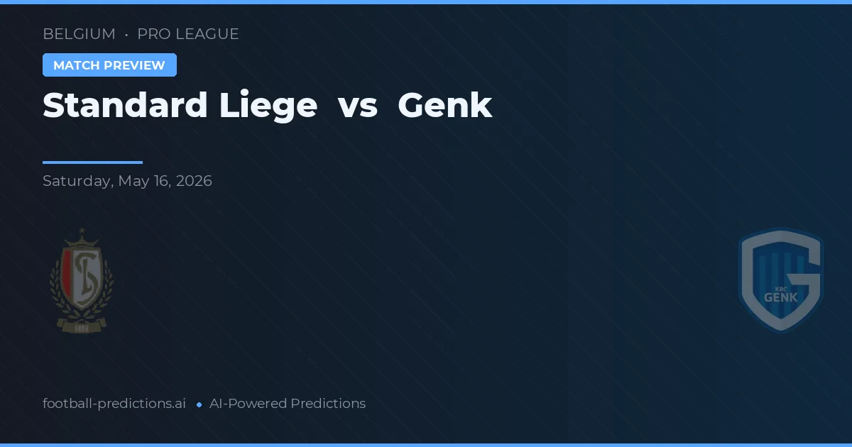 Standard Liège vs Genk — matchtips och förhandstitt