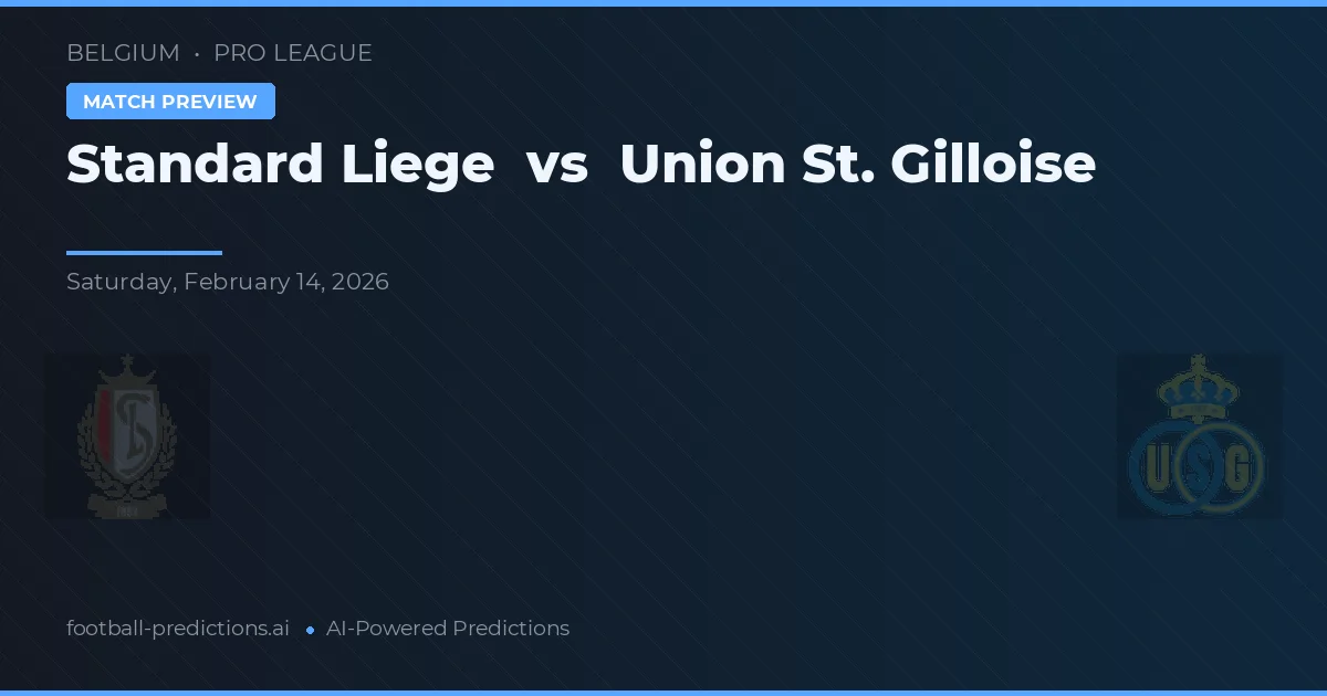 Standard Liège vs Union St. Gilloise — matchtips och förhandstitt