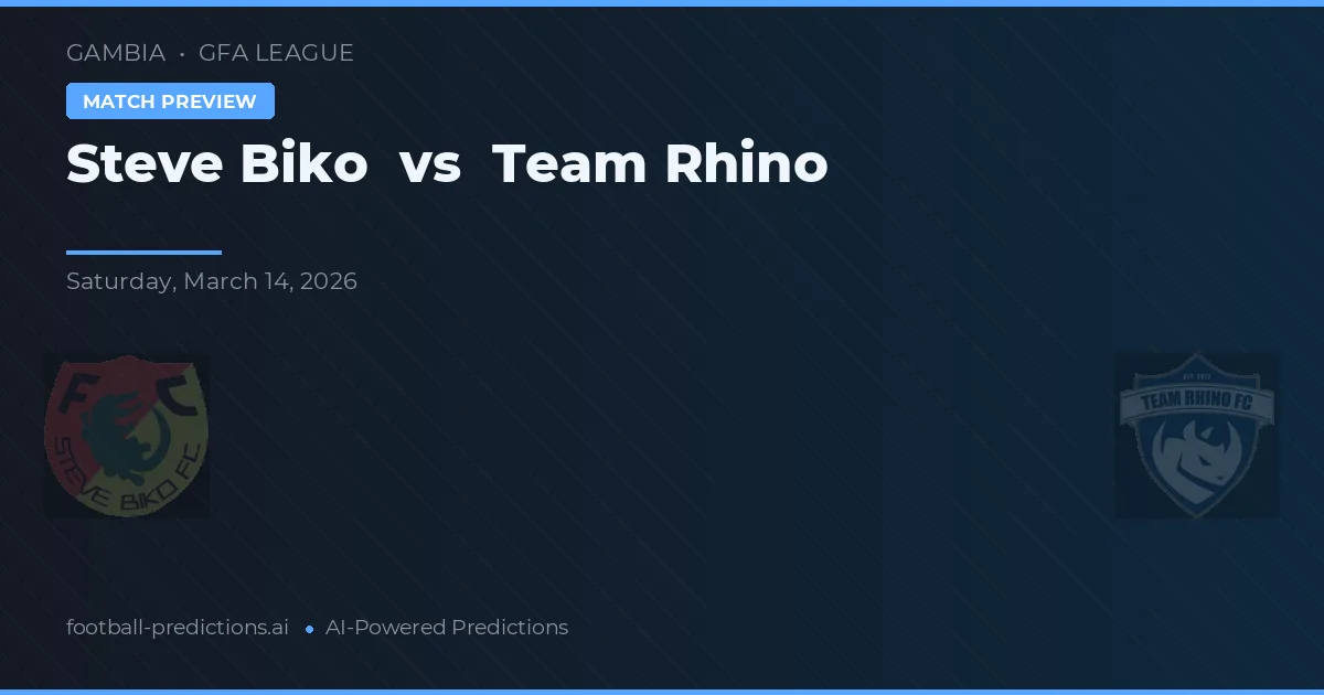 Steve Biko vs Team Rhino — matchtips och förhandstitt