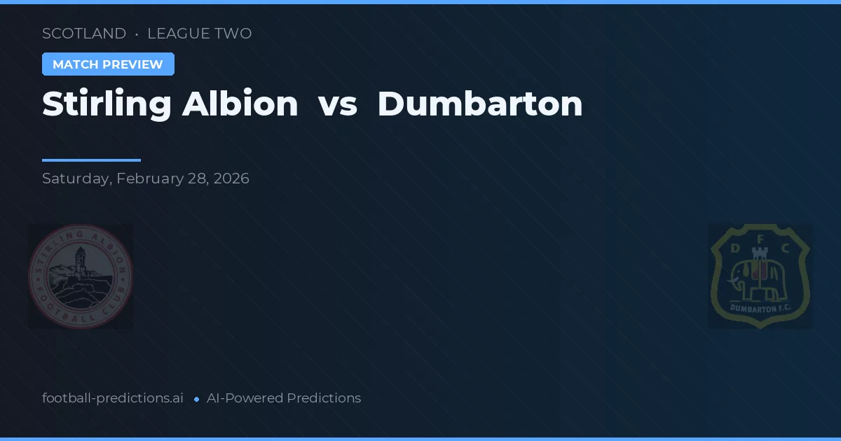 Stirling Albion vs Dumbarton — matchtips och förhandstitt