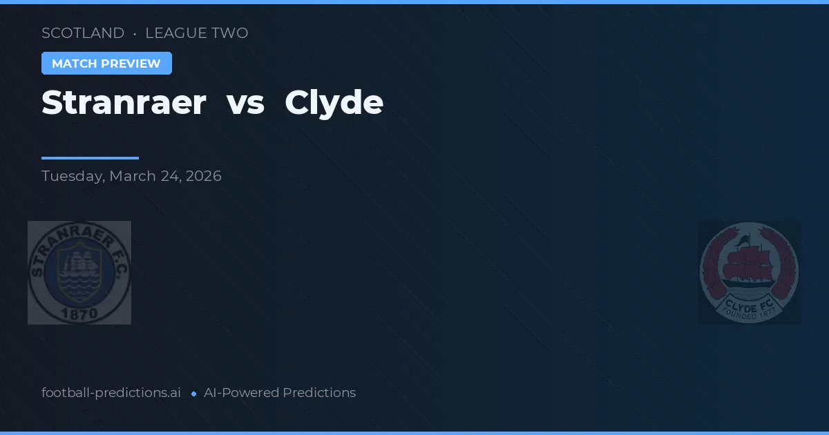 Stranraer vs Clyde — matchtips och förhandstitt
