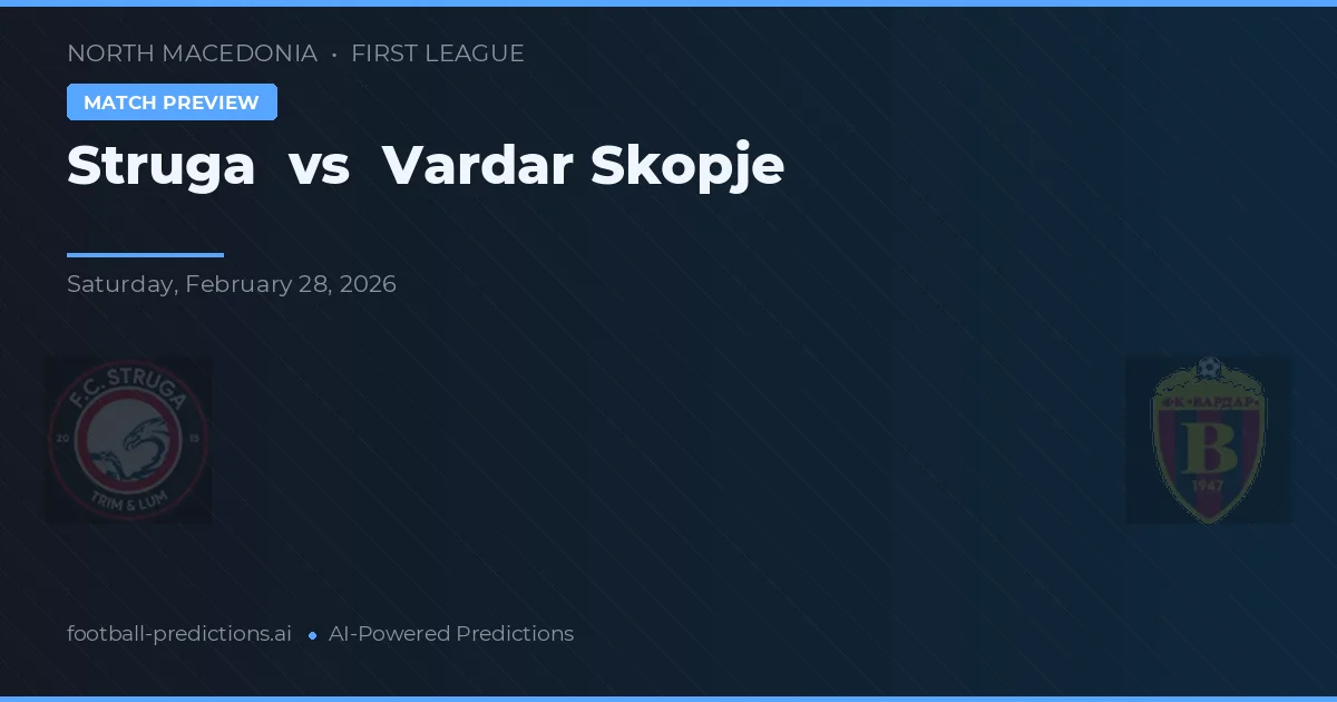 Struga vs Vardar Skopje — matchtips och förhandstitt