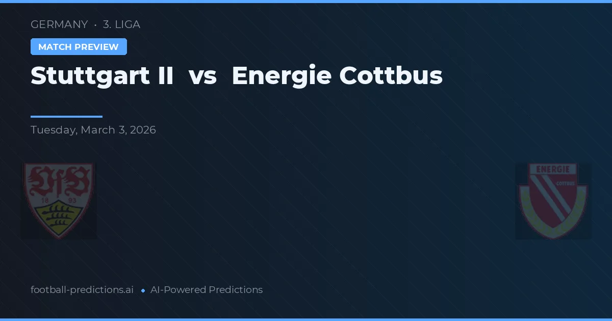 Stuttgart II vs Energie Cottbus — matchtips och förhandstitt