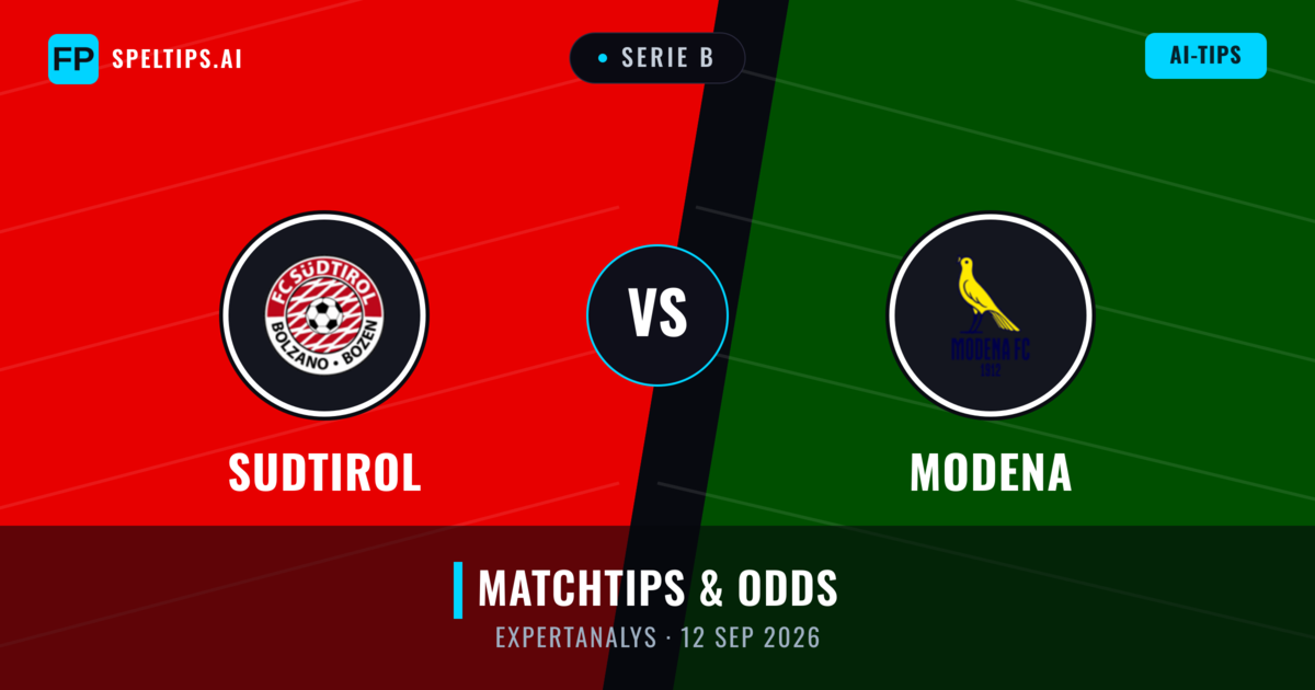 Sudtirol vs Modena — matchtips och förhandstitt