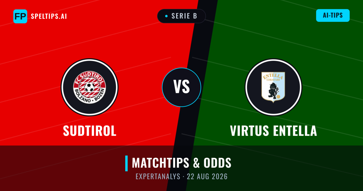 Sudtirol vs Virtus Entella — matchtips och förhandstitt