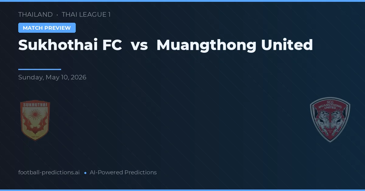 Sukhothai FC vs Muangthong United — matchtips och förhandstitt