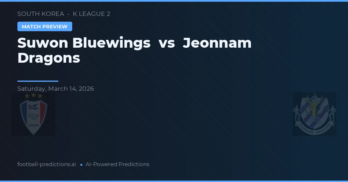 Suwon Bluewings vs Jeonnam Dragons — matchtips och förhandstitt