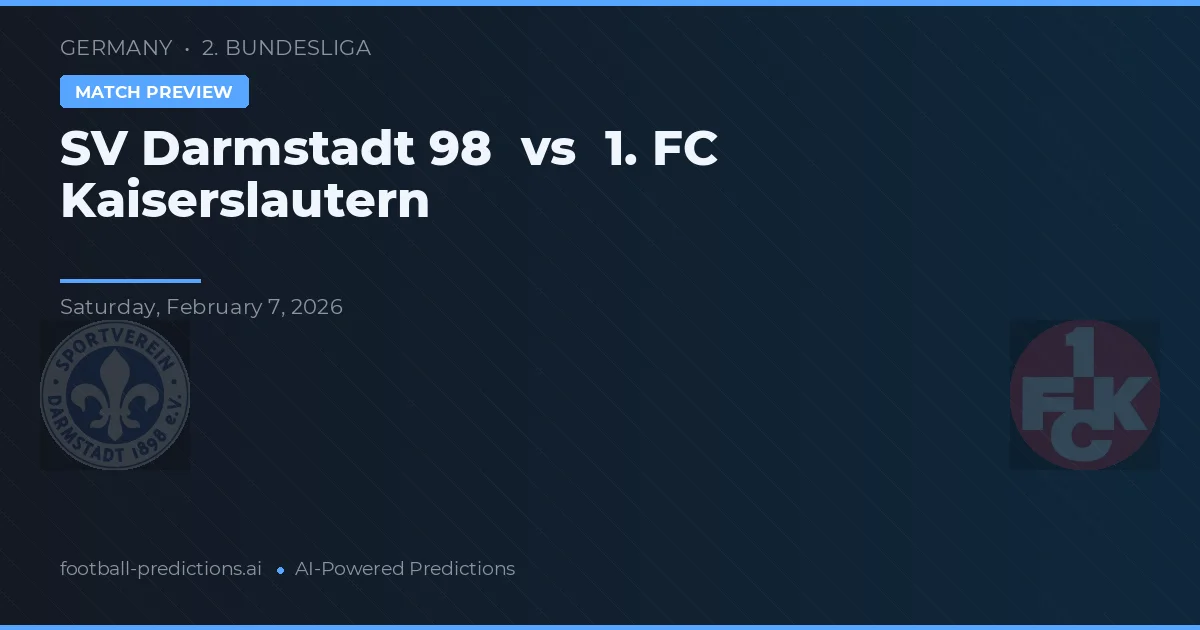 SV Darmstadt 98 vs 1. FC Kaiserslautern — matchtips och förhandstitt