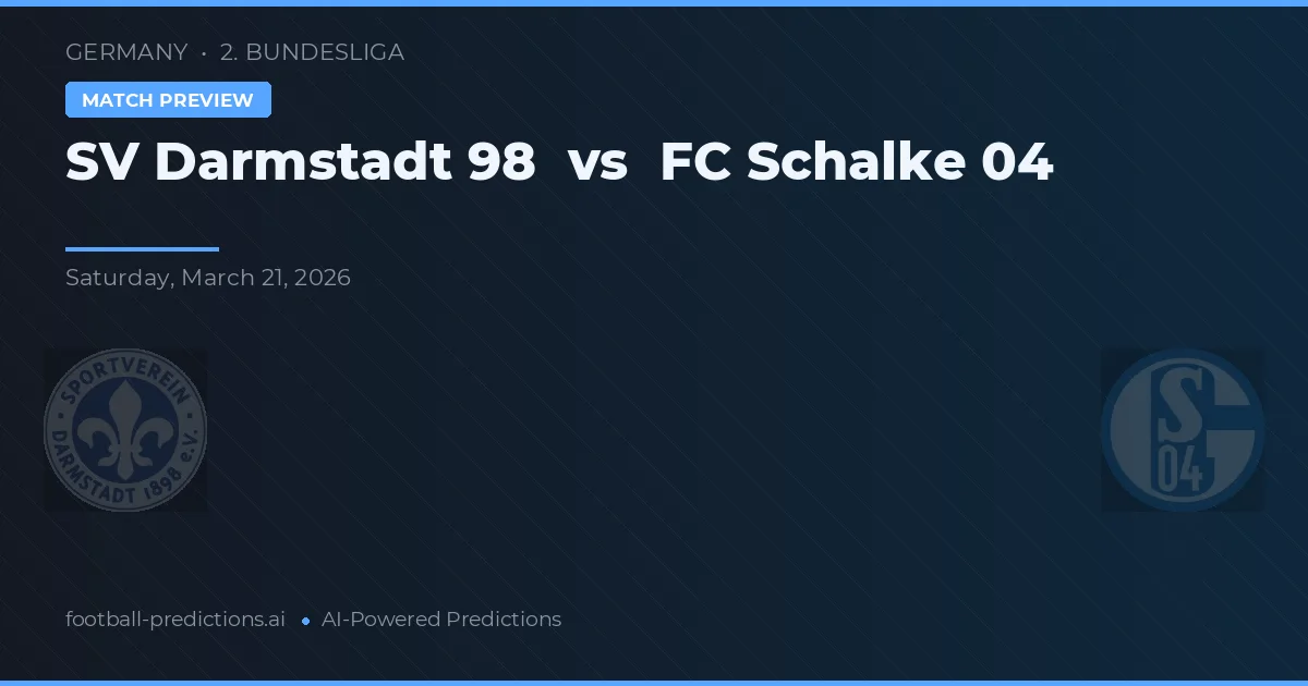 SV Darmstadt 98 vs FC Schalke 04 — matchtips och förhandstitt