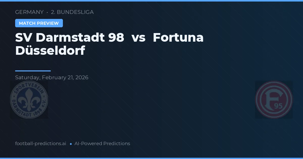SV Darmstadt 98 vs Fortuna Düsseldorf — matchtips och förhandstitt