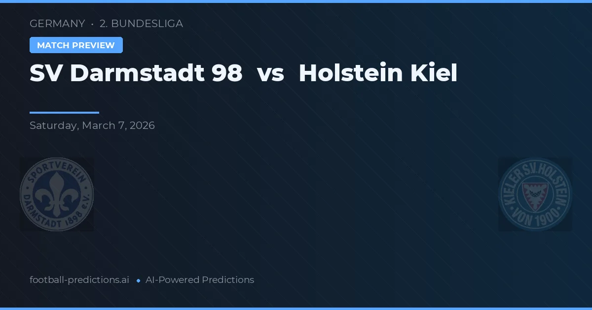SV Darmstadt 98 vs Holstein Kiel — matchtips och förhandstitt