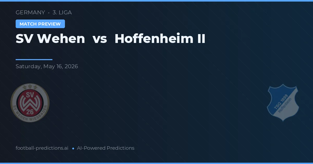 SV Wehen vs Hoffenheim II — matchtips och förhandstitt