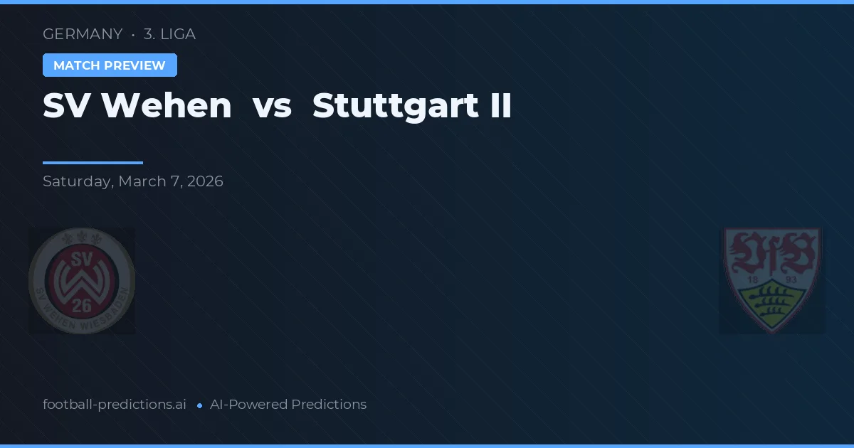 SV Wehen vs Stuttgart II — matchtips och förhandstitt