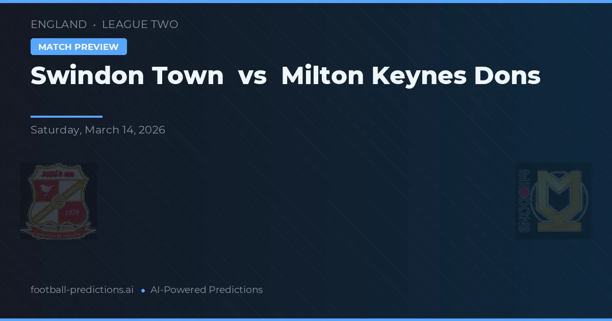 Swindon Town vs Milton Keynes Dons — matchtips och förhandstitt