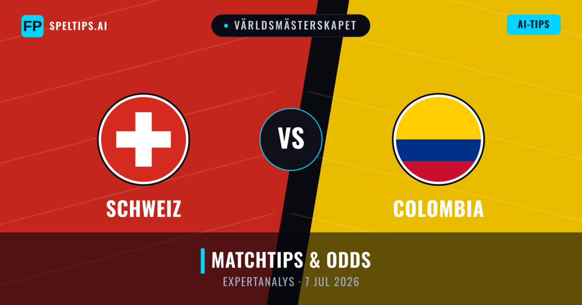 Schweiz vs Colombia — matchtips och förhandstitt