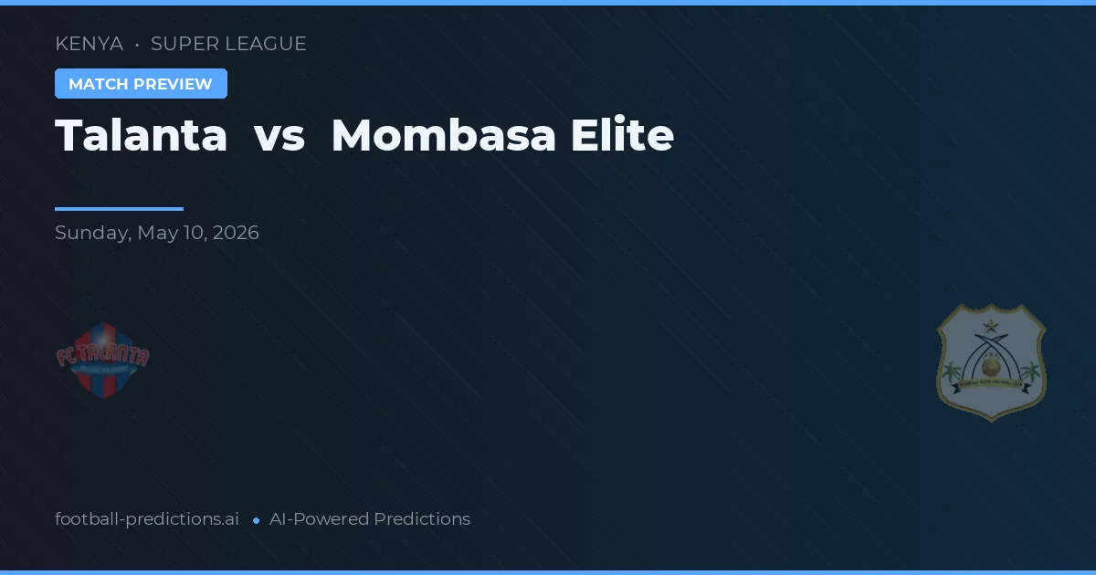 Talanta vs Mombasa Elite — matchtips och förhandstitt
