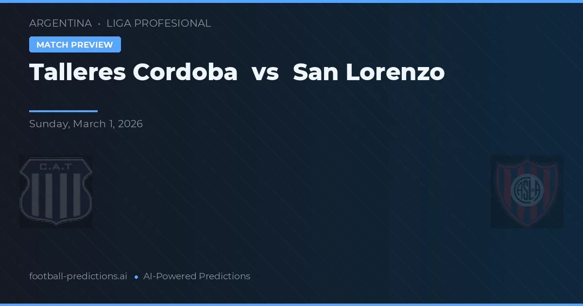 Talleres Córdoba vs San Lorenzo — matchtips och förhandstitt