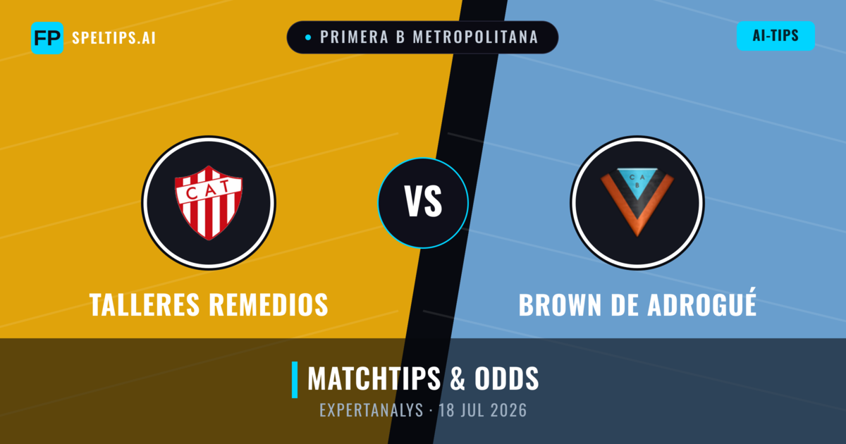 Talleres Remedios vs Brown de Adrogué — matchtips och förhandstitt