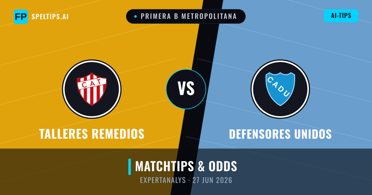 Talleres Remedios vs Defensores Unidos — matchtips och förhandstitt