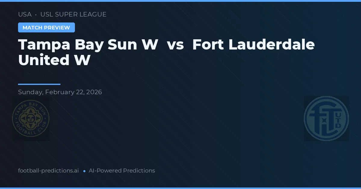 Tampa Bay Sun W vs Fort Lauderdale United W — matchtips och förhandstitt