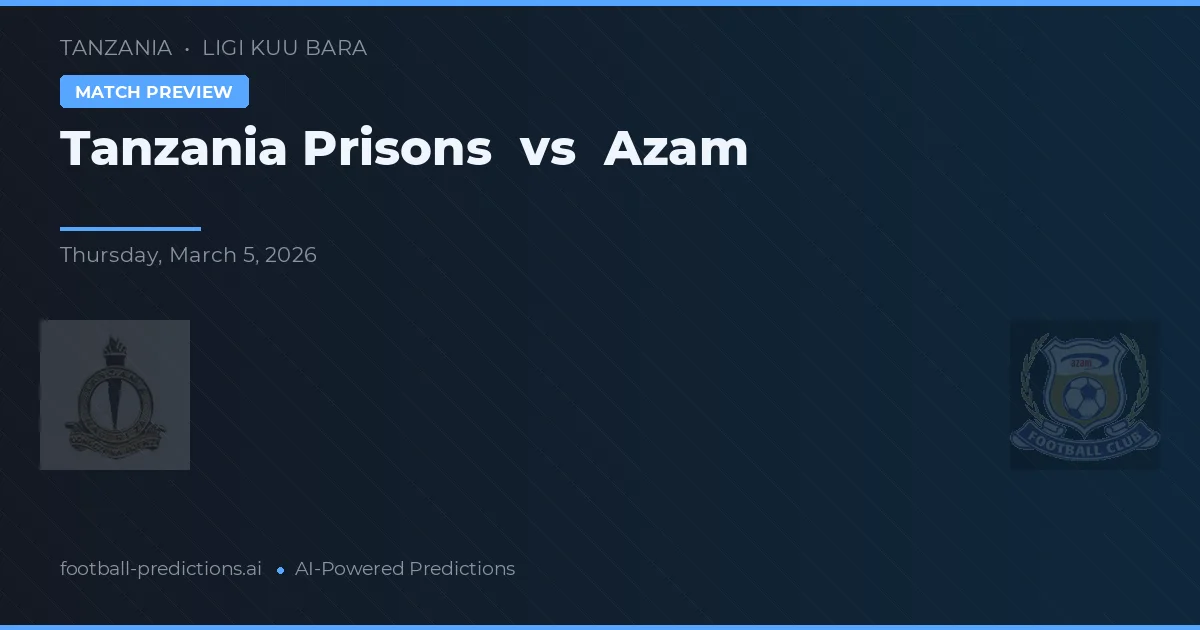 Tanzania Fängelse vs Azam — matchtips och förhandstitt