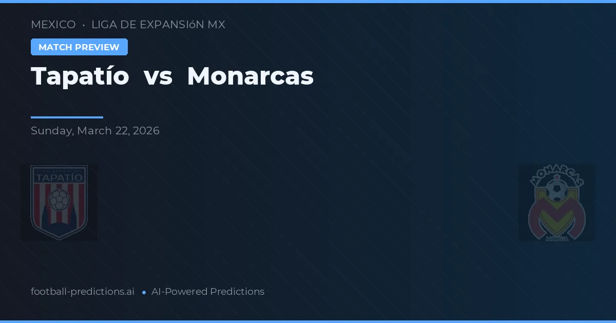 Tapatío vs Monarcas — matchtips och förhandstitt