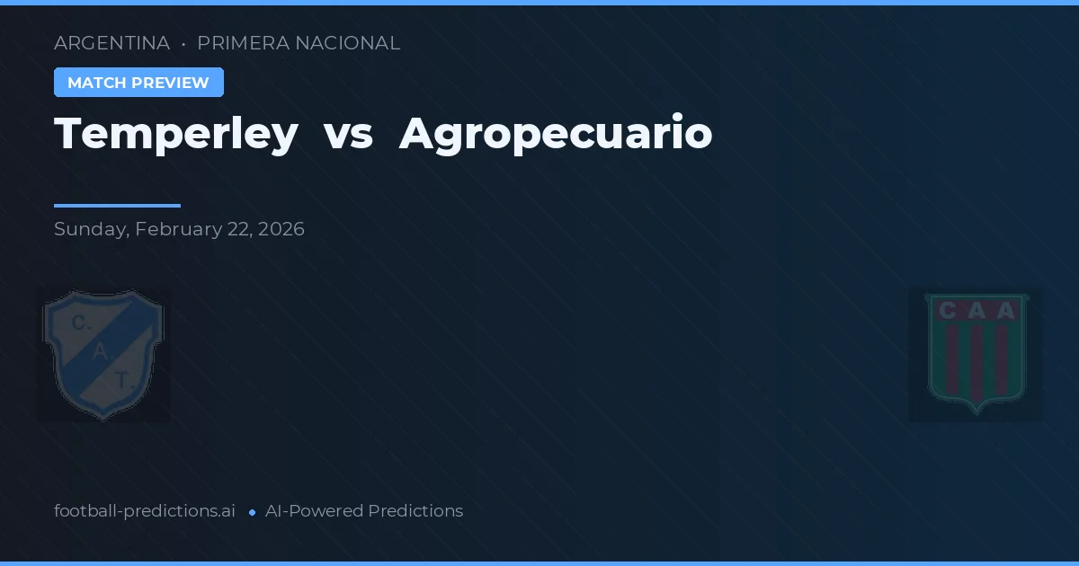 Temperley vs Agropecuario — matchtips och förhandstitt
