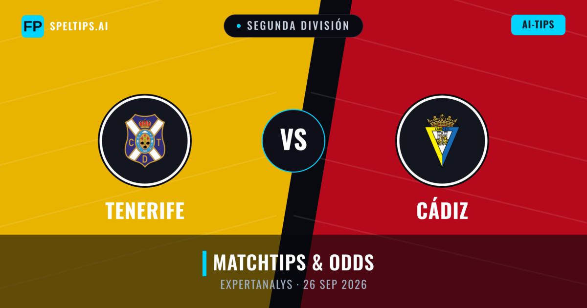 Tenerife vs Cádiz — matchtips och förhandstitt
