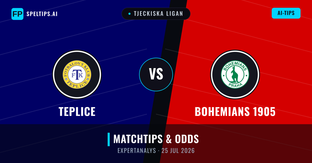 Teplice vs Bohemians 1905 — matchtips och förhandstitt