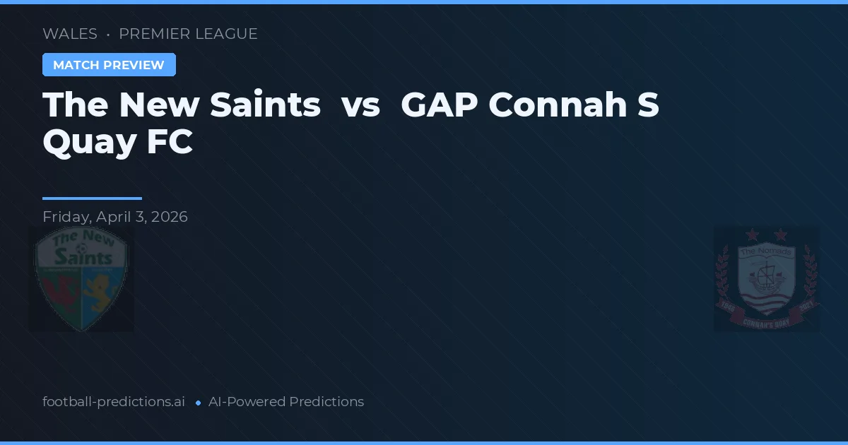 The New Saints vs GAP Connah's Quay FC — matchtips och förhandstitt