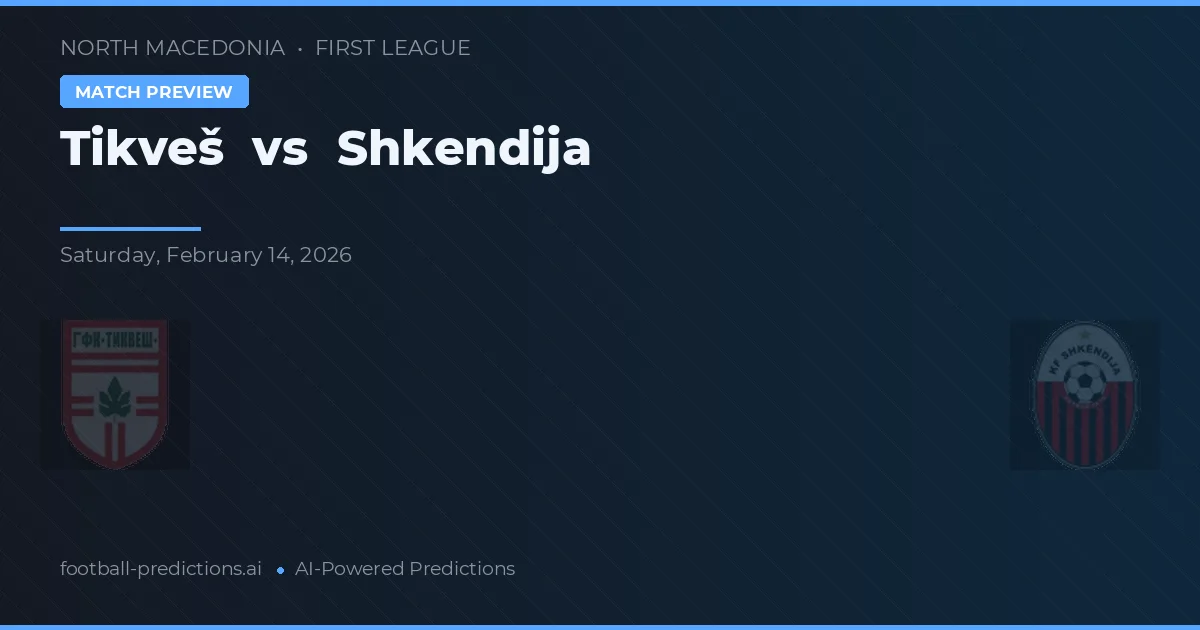 Tikveš vs Shkendija — matchtips och förhandstitt