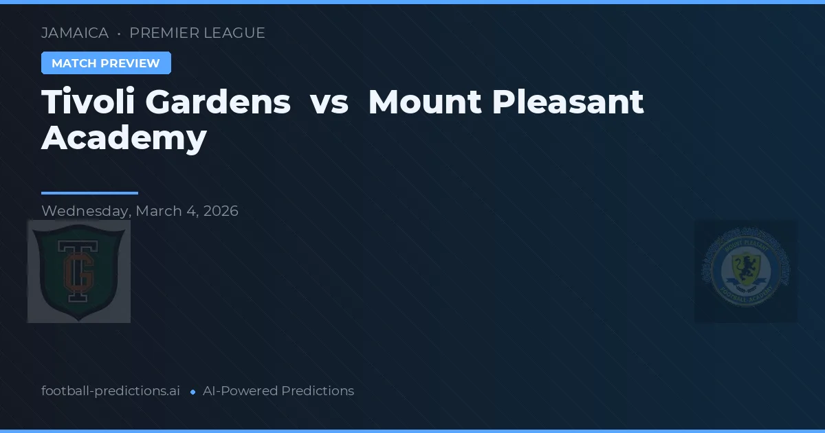 Tivoli Gardens vs Mount Pleasant Academy — matchtips och förhandstitt