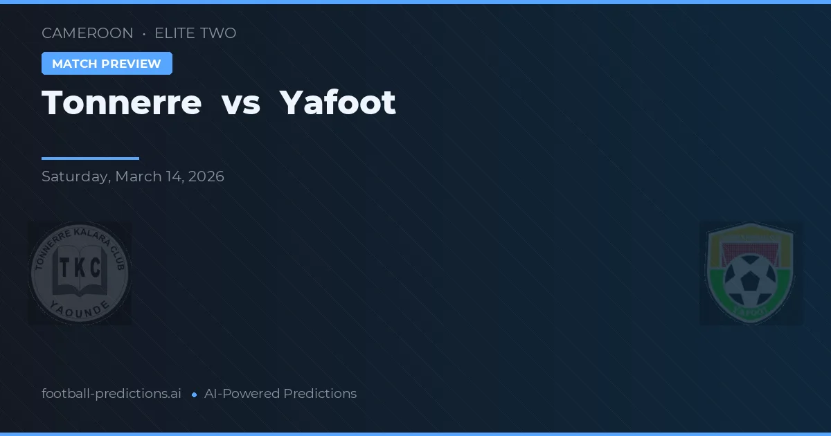 Tonnerre vs Yafoot — matchtips och förhandstitt