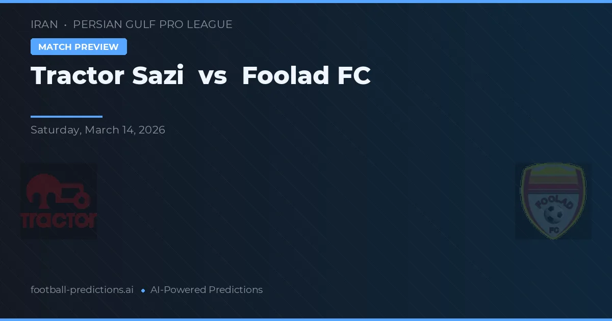 Traktor Sazi vs Foolad — matchtips och förhandstitt