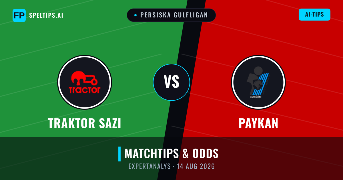 Traktor Sazi vs Paykan — matchtips och förhandstitt
